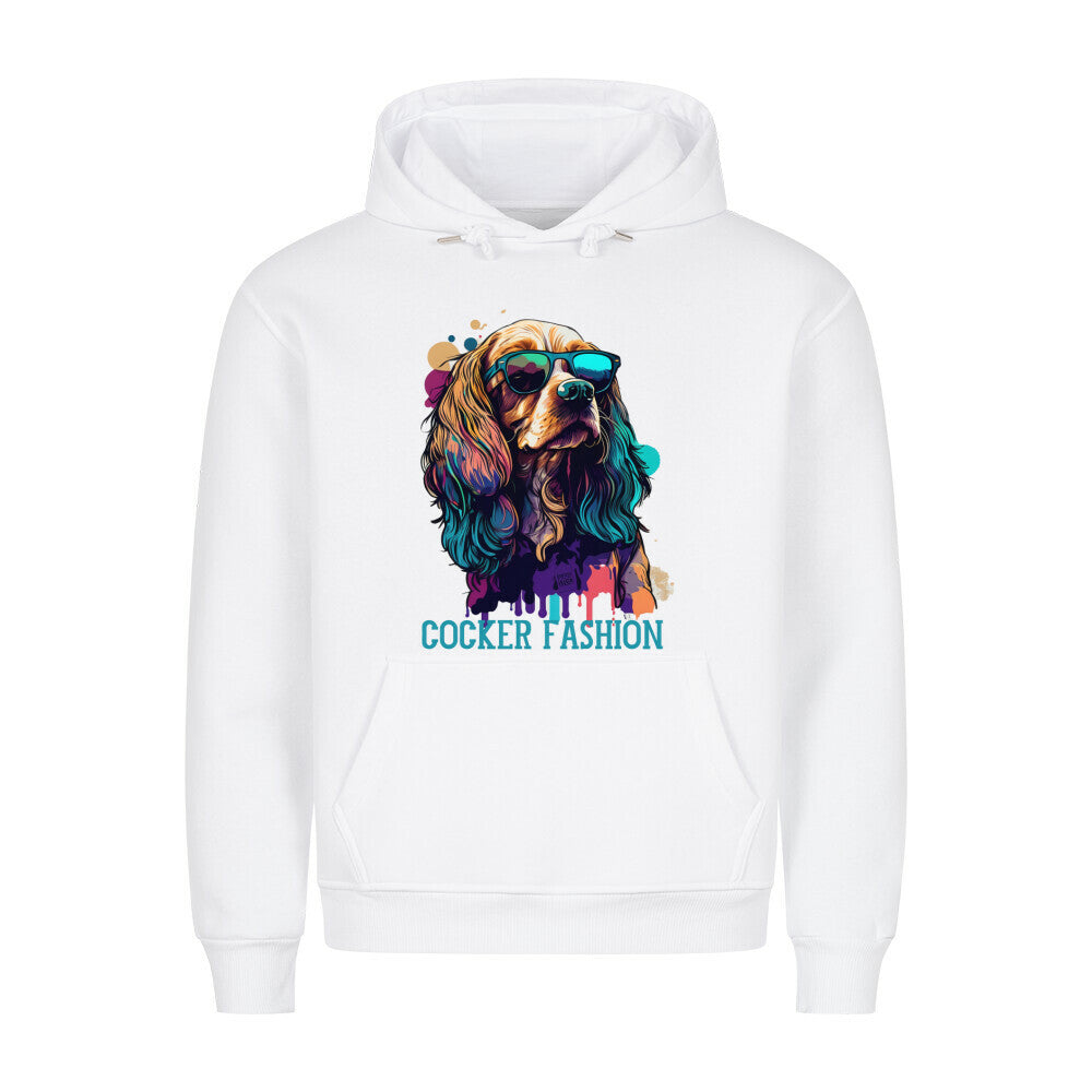 Premium Hoodie "Cocker Spaniel - Fashion" Weiß – hunde-shirt.de