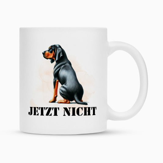 Tasse "Coonhound b + t - JETZT NICHT" Weiß – hunde-shirt.de