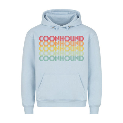 Premium Hoodie "Coonhound - Retro" Babyblau – hunde-shirt.de