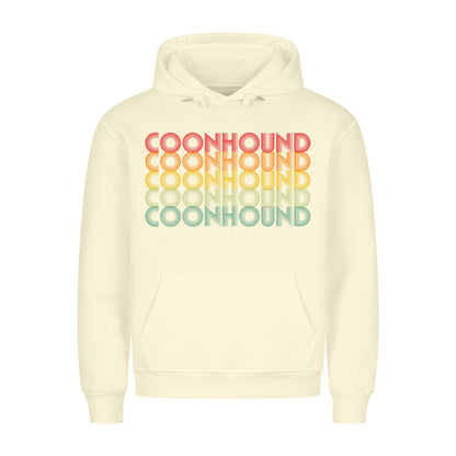 Premium Hoodie "Coonhound - Retro" Beige – hunde-shirt.de