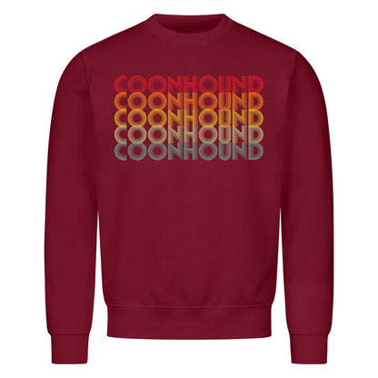 Premium Sweatshirt "Coonhound - Retro" Burgunder – hunde-shirt.de