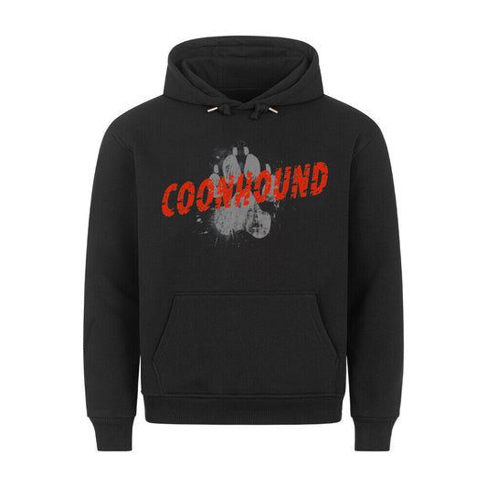 Premium Hoodie "Coonhound - PAW" Schwarz – hunde-shirt.de