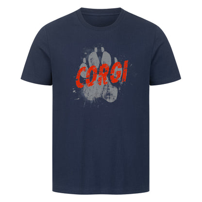 Premium T-Shirt "Corgi - PAW" French Navy – hunde-shirt.de