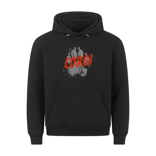 Premium Hoodie "Corgi - PAW" Schwarz – hunde-shirt.de