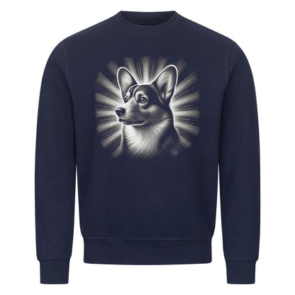 Premium Sweatshirt "Pembroke Welsh Corgi - Shine" Navy Blue – hunde-shirt.de