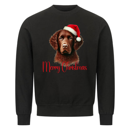 Premium Sweatshirt "Curly Coated - Merry Christmas" Schwarz – hunde-shirt.de