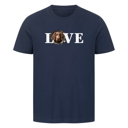 Premium T-Shirt "Curly Coated - LOVE" French Navy – hunde-shirt.de