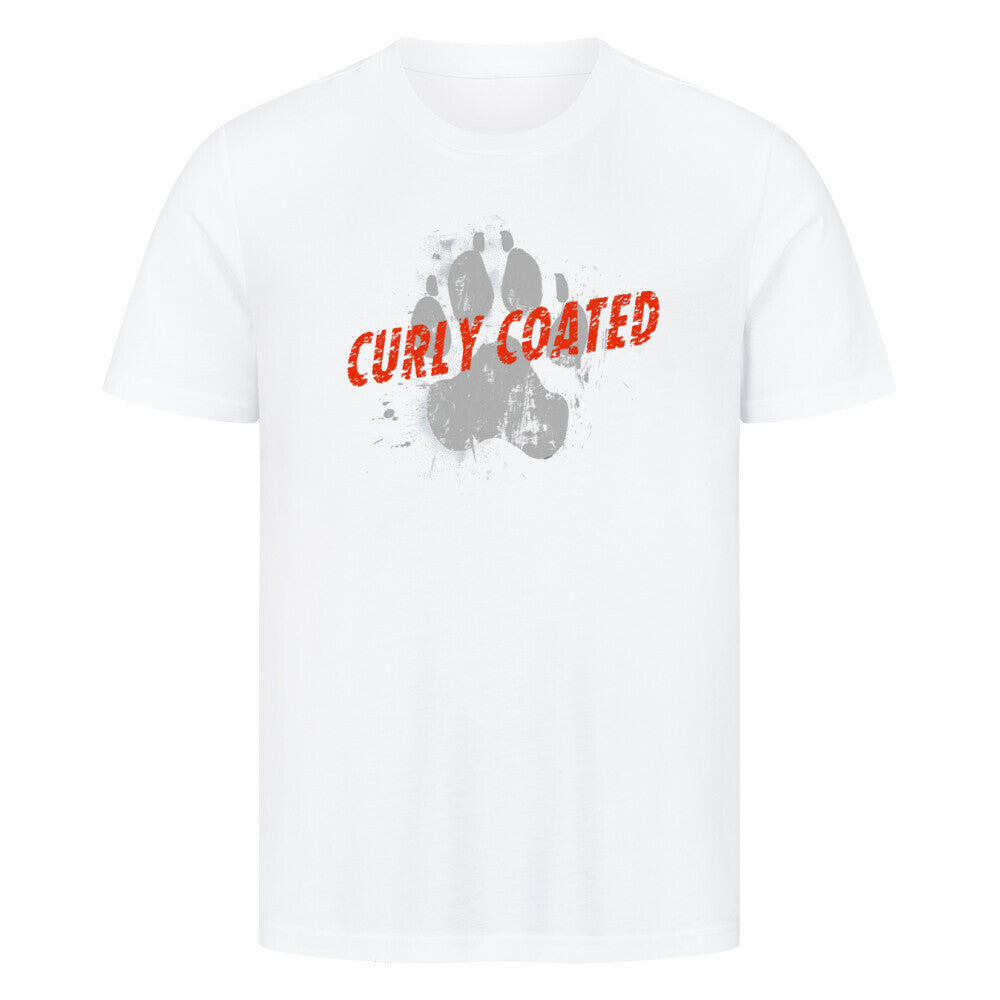 Premium T-Shirt "Curly Coated Retriever - PAW" Weiß – hunde-shirt.de