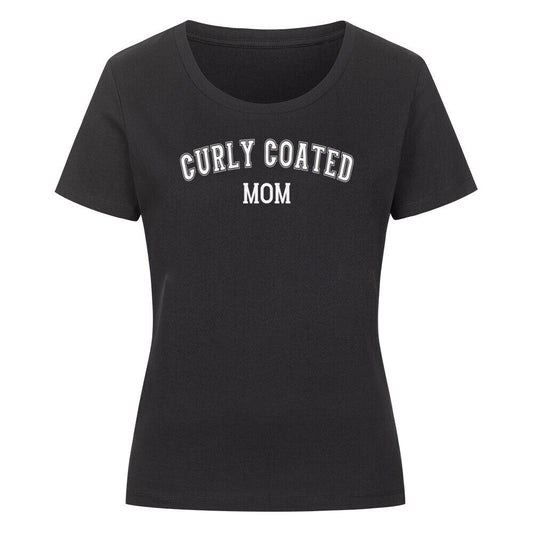 Premium Organic Damen-Shirt "Curly Coated - MOM" Schwarz – hunde-shirt.de