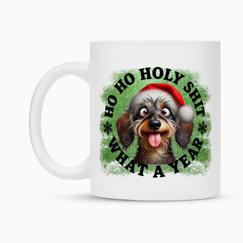 Tasse "Dackel ( Rauhaar ) - HO HO..." – hunde-shirt.de