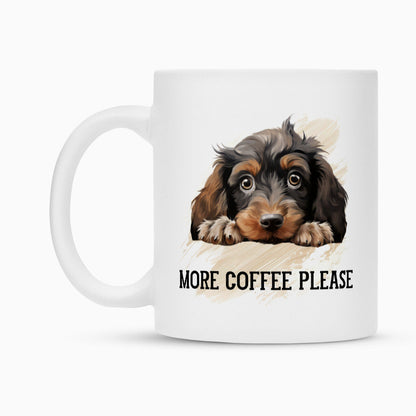 Tasse "Dackel ( Langhaar ) - More Coffee..." – hunde-shirt.de