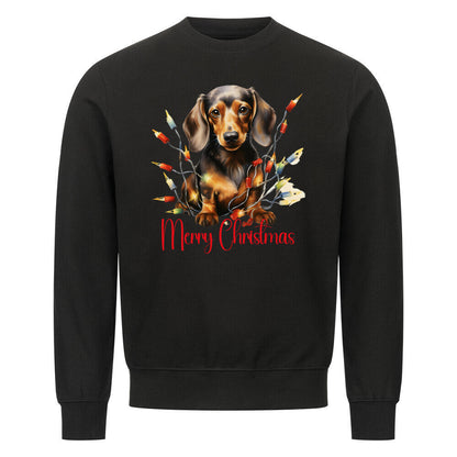 Premium Sweatshirt "Dackel - Merry Christmas" Schwarz – hunde-shirt.de
