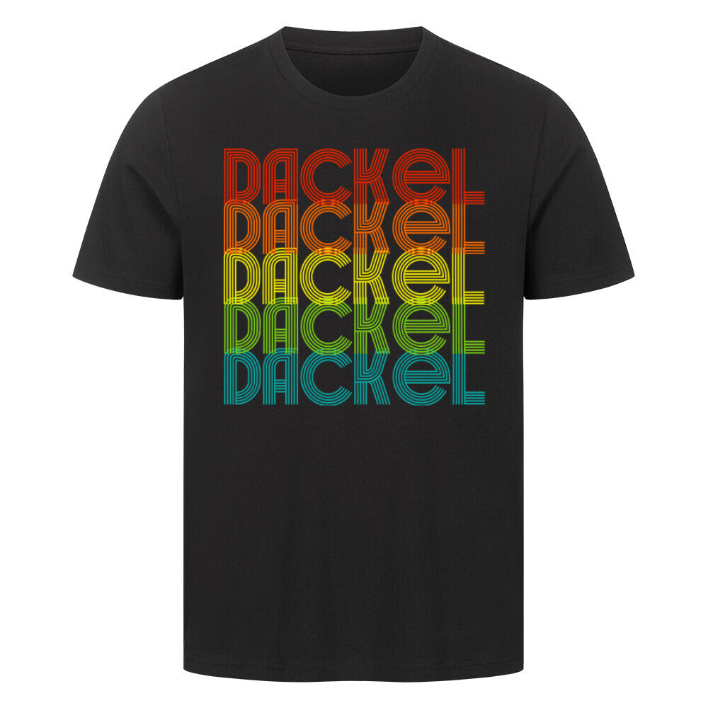 Premium T-Shirt "Dackel - RETRO" Schwarz – hunde-shirt.de