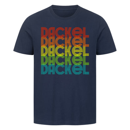 Premium T-Shirt "Dackel - RETRO" French Navy – hunde-shirt.de