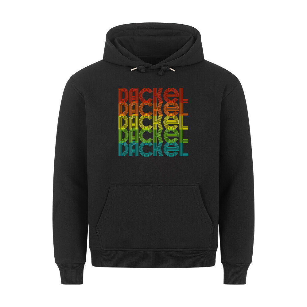 Premium Hoodie "Dackel - RETRO" Schwarz – hunde-shirt.de