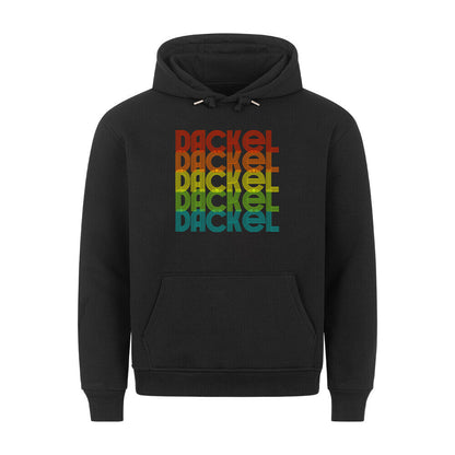 Premium Hoodie "Dackel - RETRO" Schwarz – hunde-shirt.de