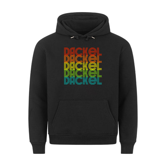 Premium Hoodie "Dackel - RETRO" Schwarz – hunde-shirt.de