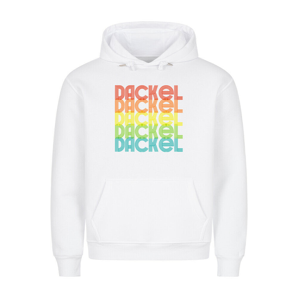 Premium Hoodie "Dackel - RETRO" Weiß – hunde-shirt.de