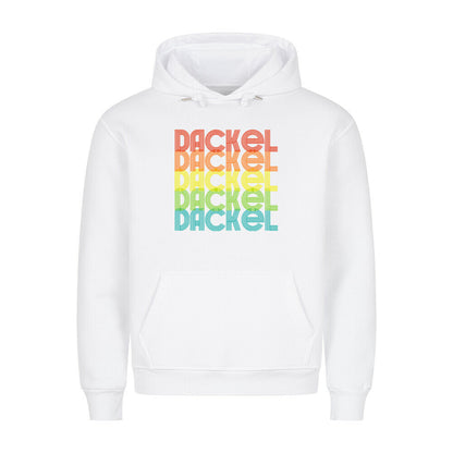 Premium Hoodie "Dackel - RETRO" Weiß – hunde-shirt.de