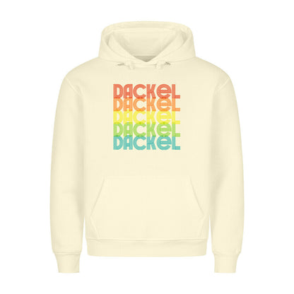 Premium Hoodie "Dackel - RETRO" Beige – hunde-shirt.de