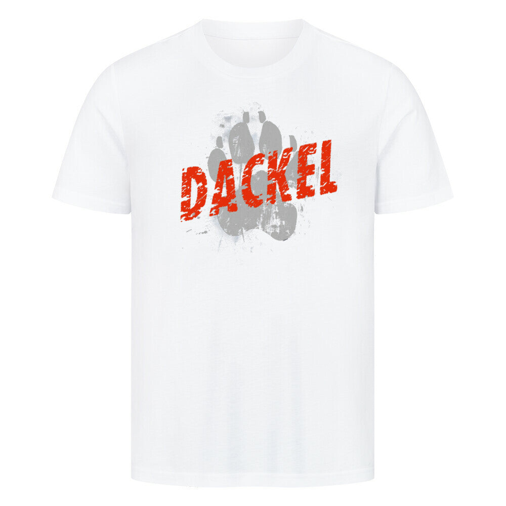 Premium T-Shirt "Dackel - PAW" Weiß – hunde-shirt.de
