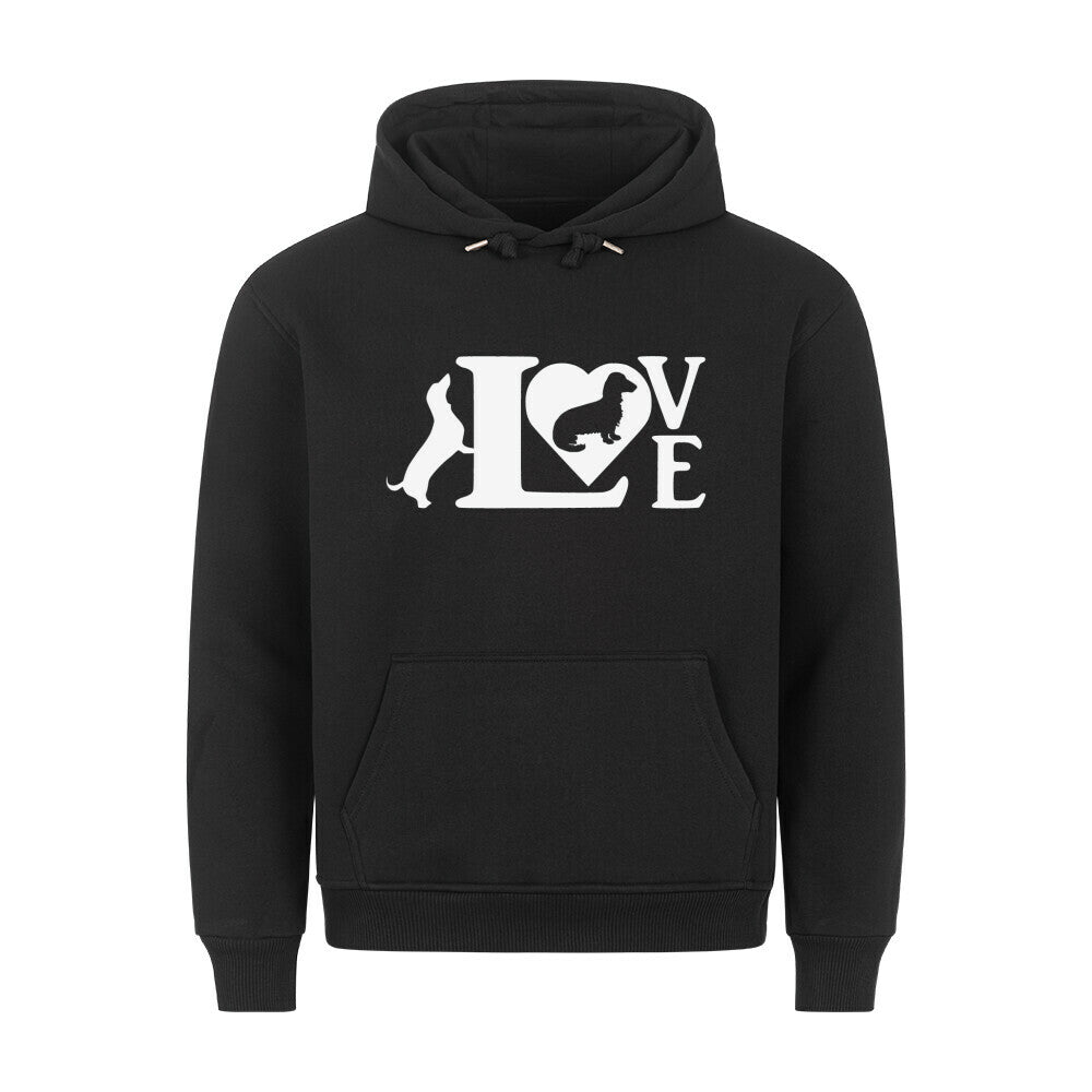 Premium Hoodie "Dackel Love" Schwarz – hunde-shirt.de