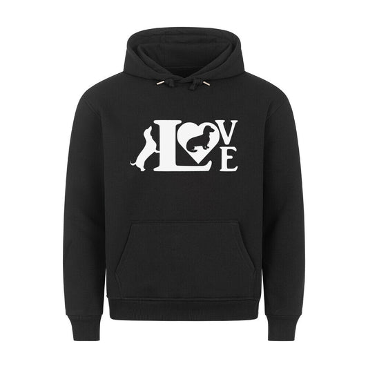 Premium Hoodie "Dackel Love" Schwarz – hunde-shirt.de