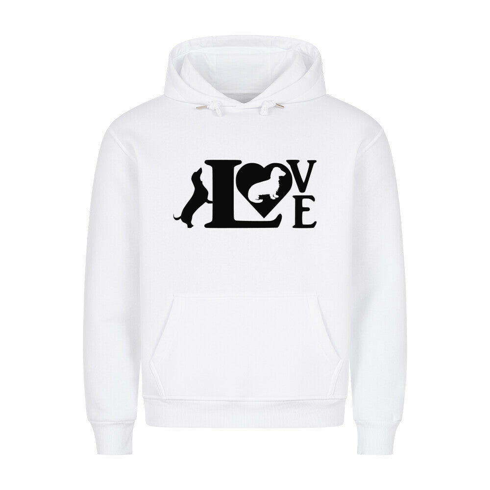 Premium Hoodie "Dackel Love" Weiß – hunde-shirt.de