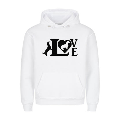 Premium Hoodie "Dackel Love" Weiß – hunde-shirt.de