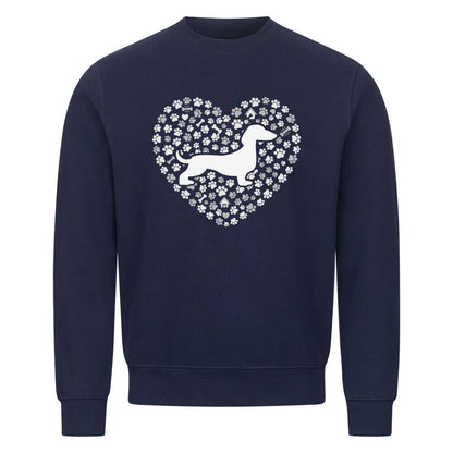 Premium Sweatshirt "Dackel Herz" Navy Blue – hunde-shirt.de