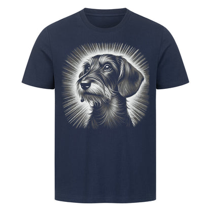 Premium T-Shirt "Dackel ( Rauhaar ) - Shine" French Navy – hunde-shirt.de