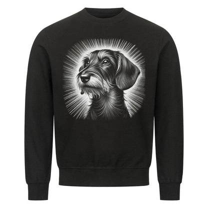 Premium Sweatshirt "Dackel ( Rauhhaar ) - Shine" Schwarz – hunde-shirt.de