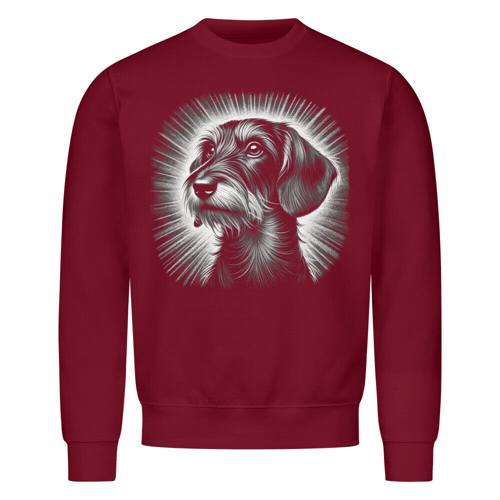 Premium Sweatshirt "Dackel ( Rauhhaar ) - Shine" Burgunder – hunde-shirt.de