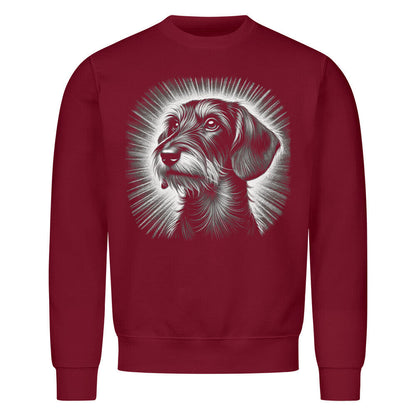 Premium Sweatshirt "Dackel ( Rauhhaar ) - Shine" Burgunder – hunde-shirt.de