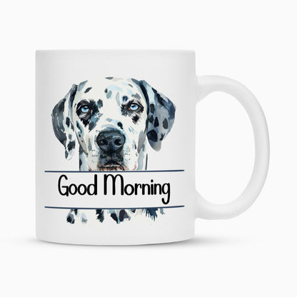 Tasse "Dalmatiner - Good Morning" Weiß – hunde-shirt.de
