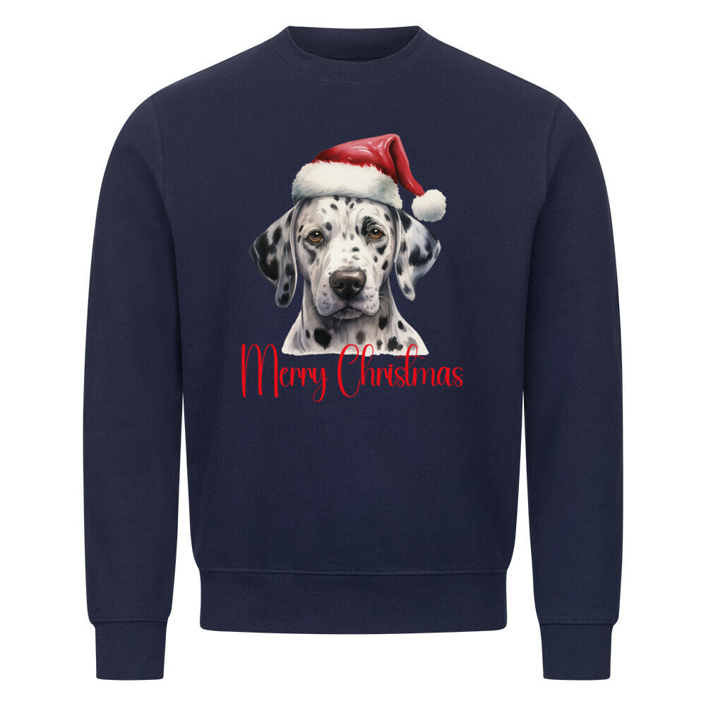 Premium Sweatshirt "Dalmatiner - Merry Christmas" Navy Blue – hunde-shirt.de