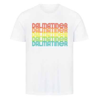 Premium T-Shirt "Dalmatiner - RETRO" Weiß – hunde-shirt.de