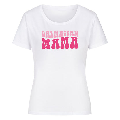 Premium Organic Damen-Shirt "Dalmatiner - Mama" Weiß – hunde-shirt.de