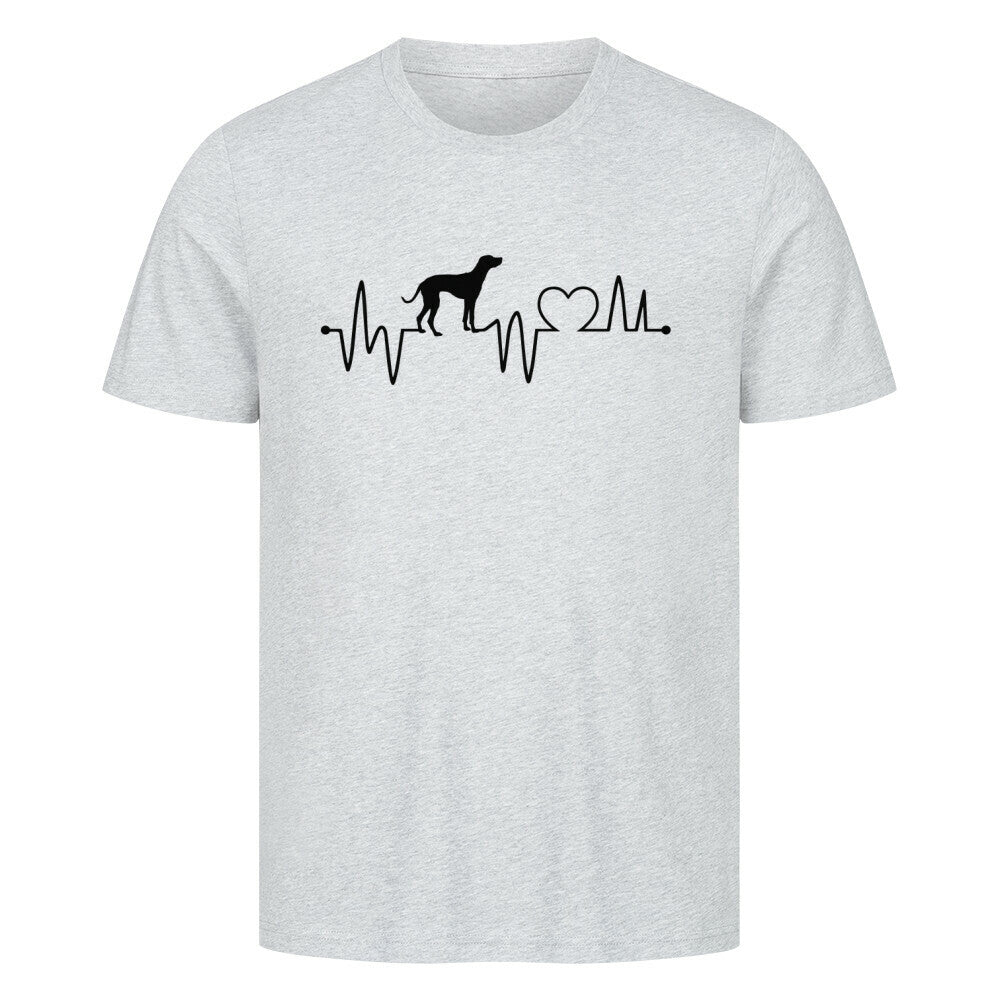 Premium T-Shirt "Dalmatiner - Heartbeat" Heather Grey – hunde-shirt.de
