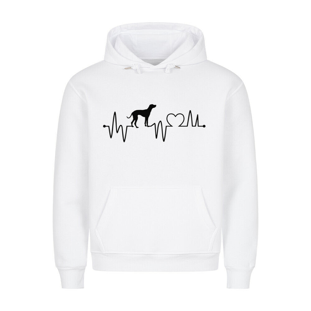 Premium Hoodie "Dalmatiner - Heartbeat" Weiß – hunde-shirt.de