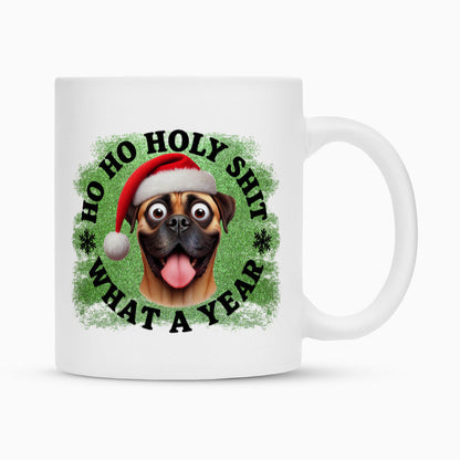 Tasse "Ca de Bou - HO HO..." Weiß – hunde-shirt.de