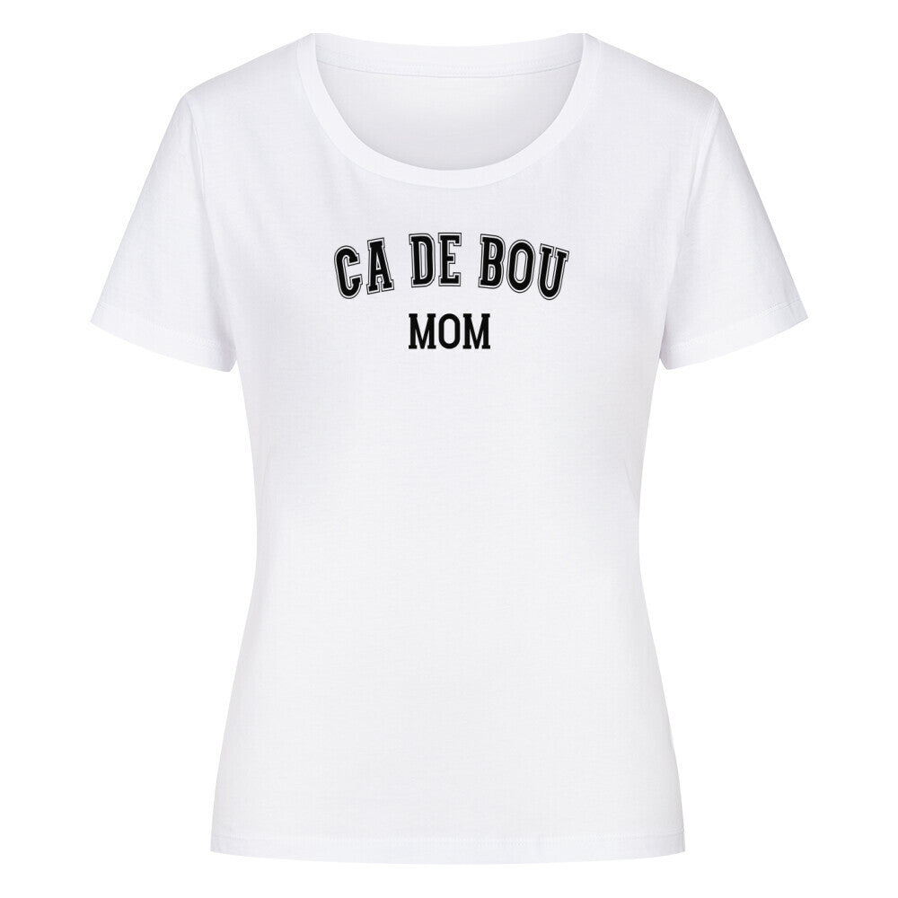 Premium Organic Damen-Shirt "Ca de Bou - MOM" Weiß – hunde-shirt.de