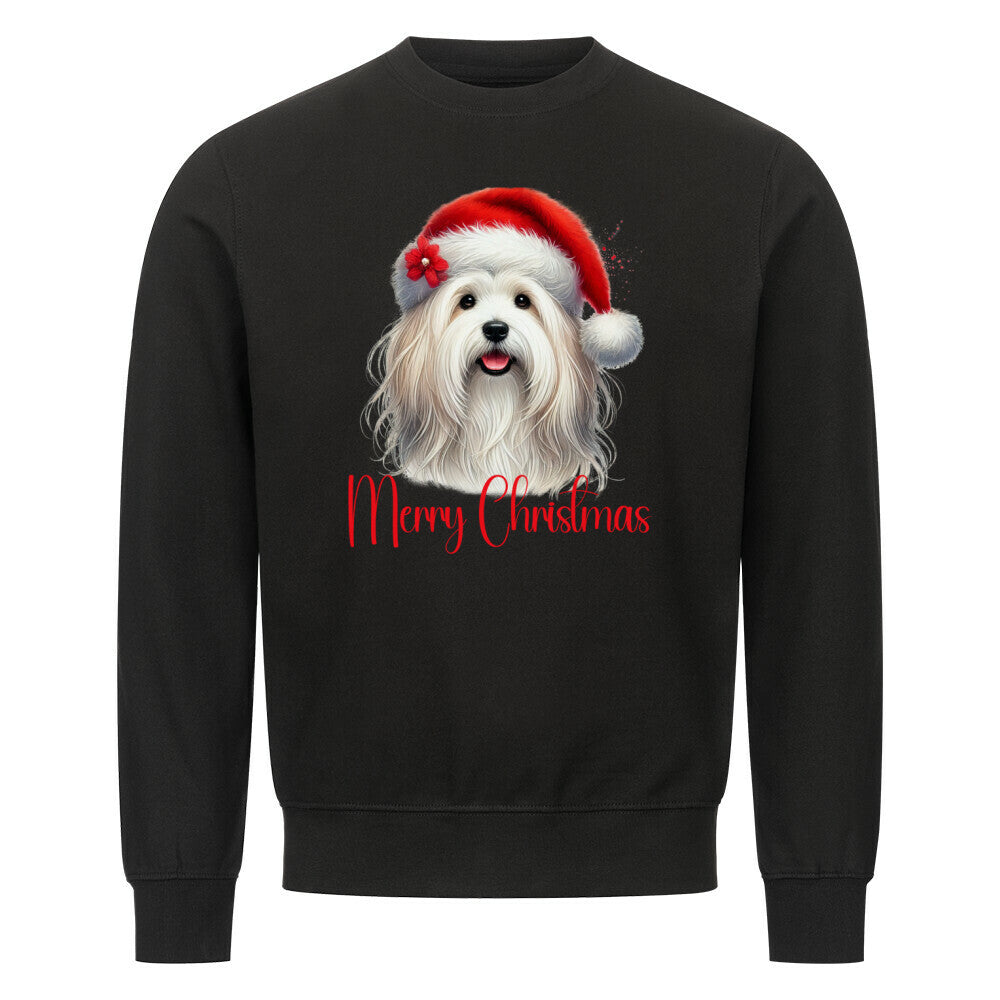 Premium Sweatshirt "Coton de Tuléar - Merry Christmas" Schwarz – hunde-shirt.de