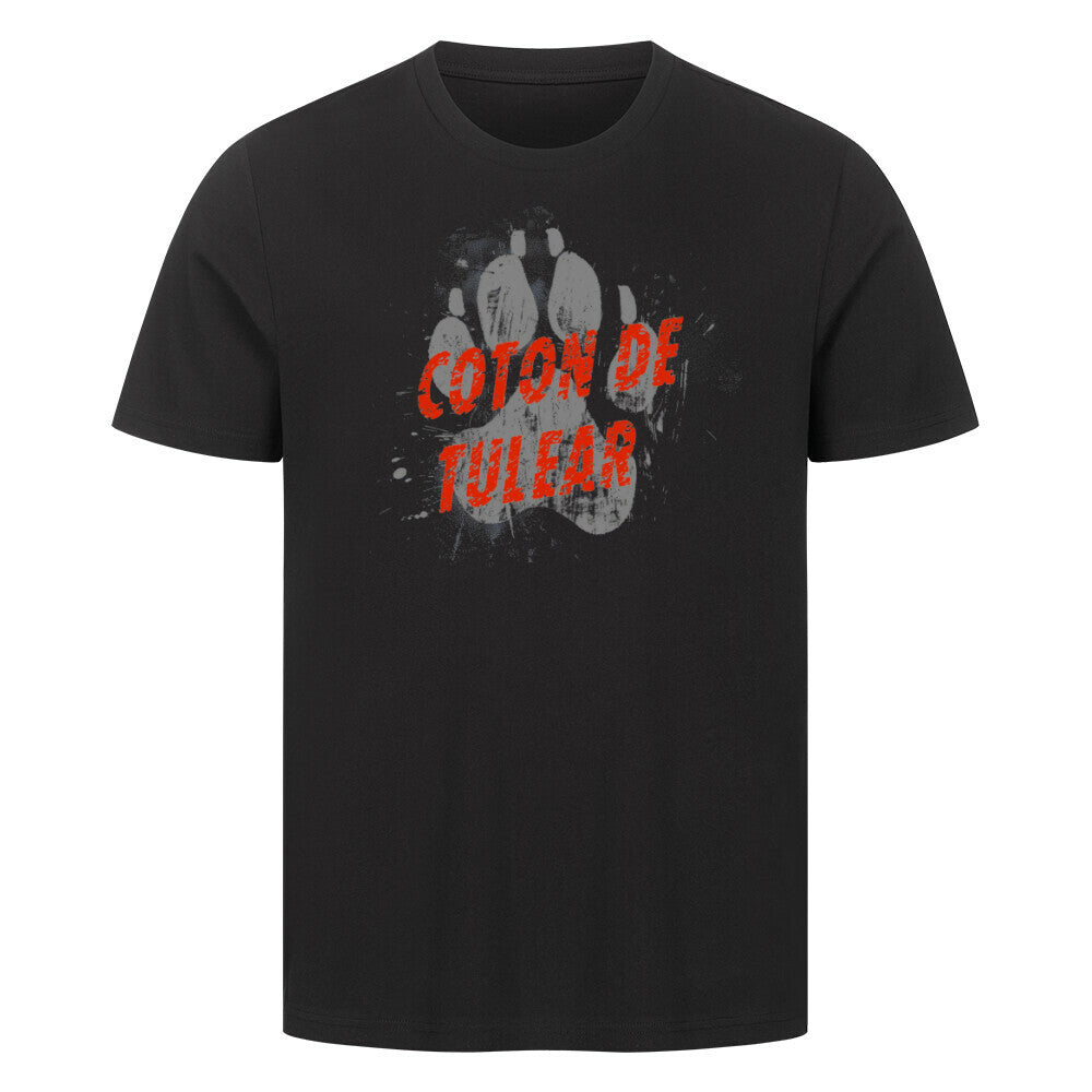Premium T-Shirt "Coton de Tuléar - PAW" Schwarz – hunde-shirt.de