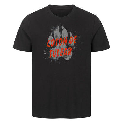 Premium T-Shirt "Coton de Tuléar - PAW" Schwarz – hunde-shirt.de