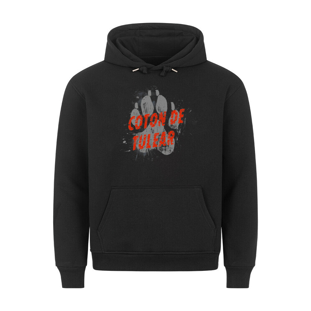 Premium Hoodie "Coton de Tuléar - PAW" Schwarz – hunde-shirt.de