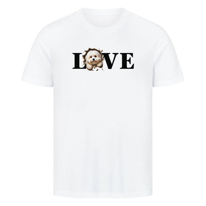 Premium T-Shirt "Coton de Tuléar - LOVE" Weiß – hunde-shirt.de