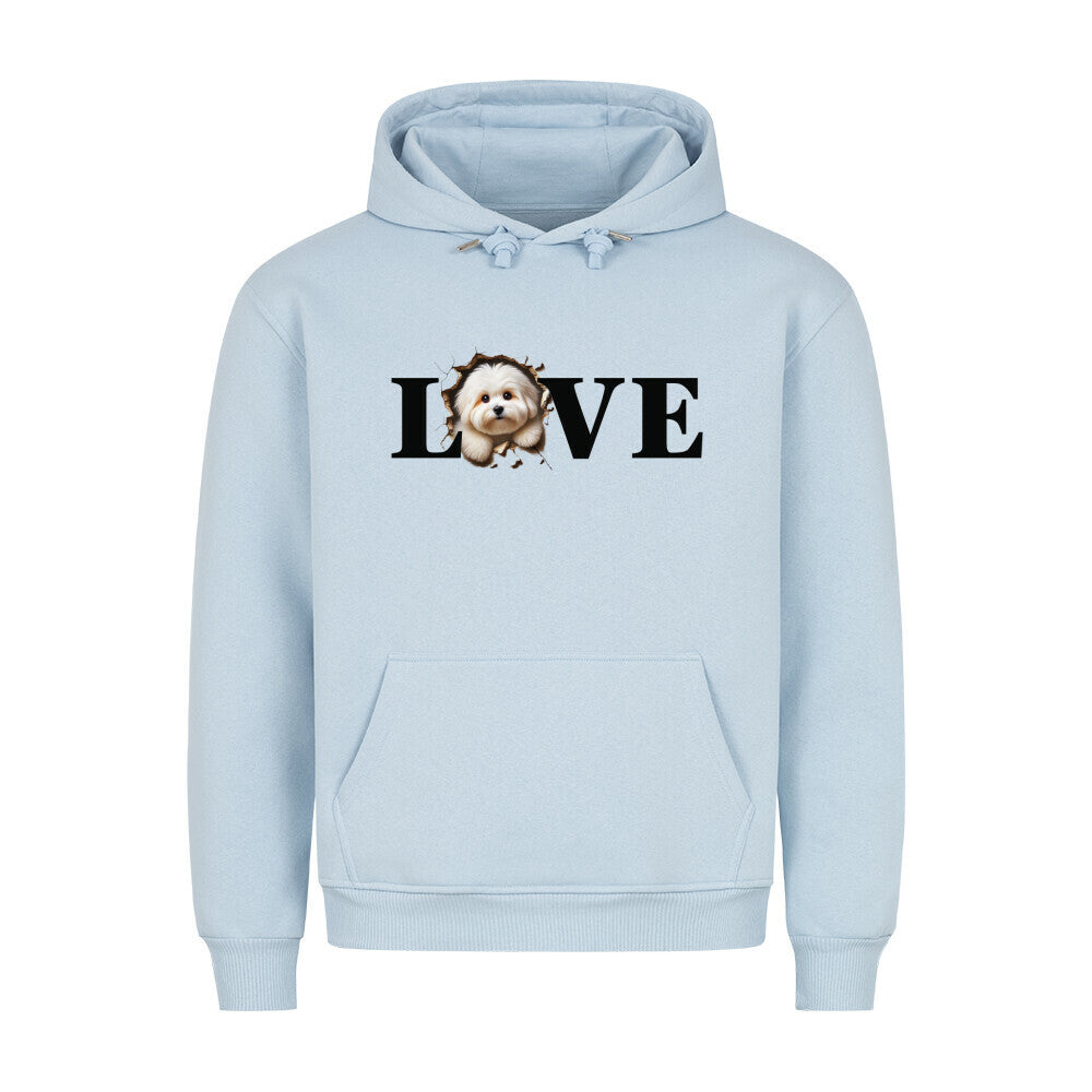 Premium Hoodie "Coton de Tuléar - LOVE" Babyblau – hunde-shirt.de