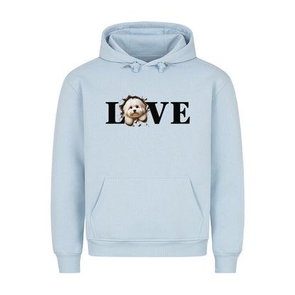 Premium Hoodie "Coton de Tuléar - LOVE" Babyblau – hunde-shirt.de