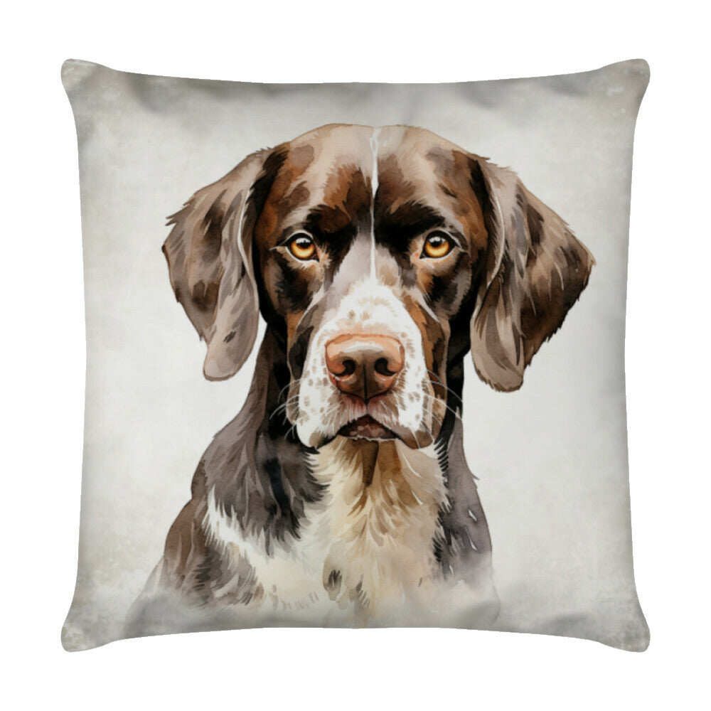 Kissen "Deutsch Kurzhaar - Blick" Weiß – hunde-shirt.de